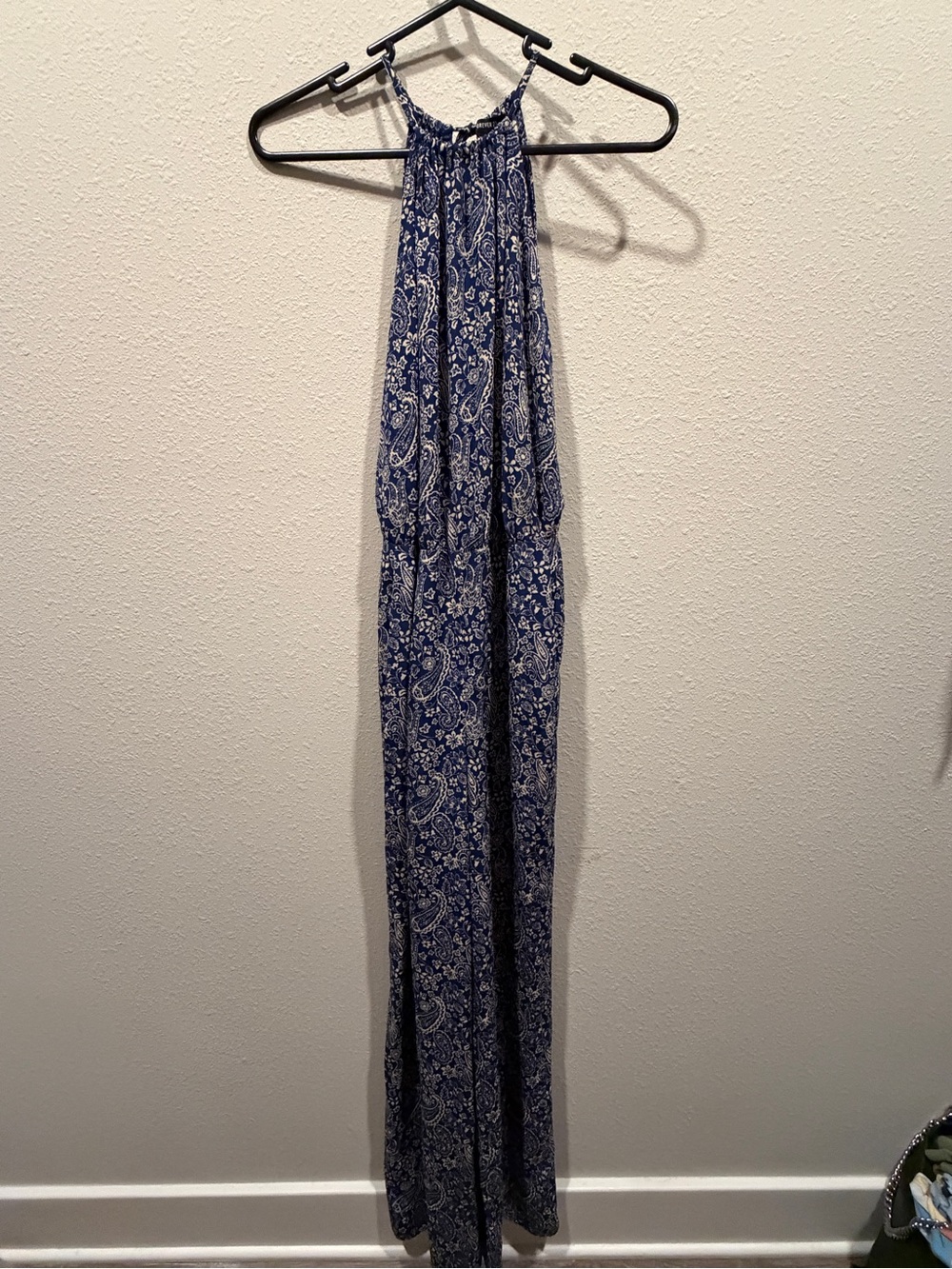 Forever 21 Navy Paisley Halter Maxi Dress